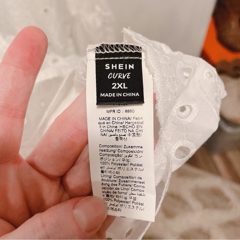 Shein White Eyelet Midi Dress - Picture 11 of 11